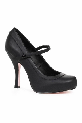 423-BABYDOLL Costume Pump | Black Faux Leather