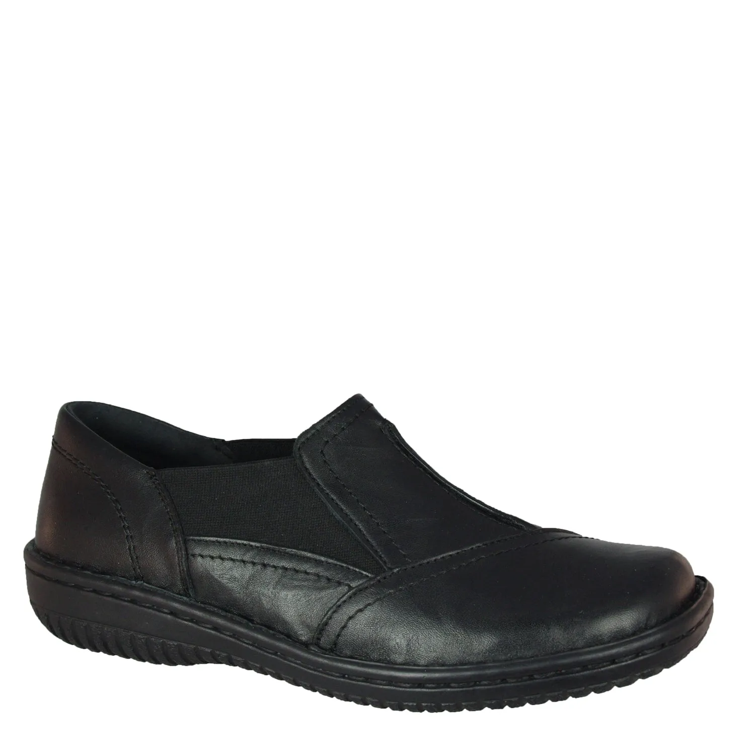 761 - BLACK CRINKLE LEATHER CASUAL FLATS