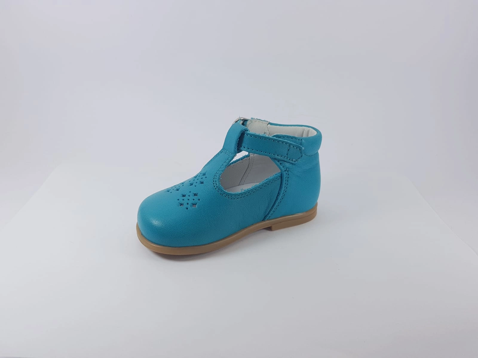  Beberlis Aqua Leather Baby T-Strap