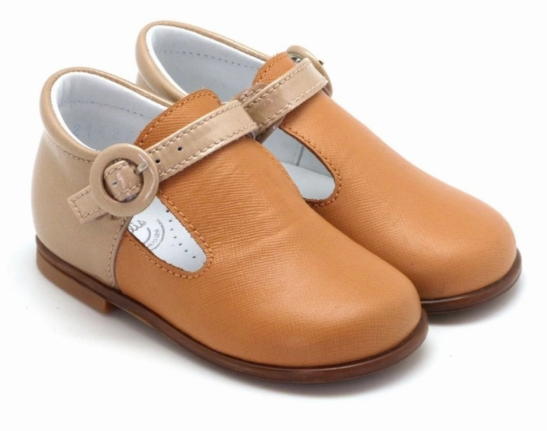 Beberlis Two Toned Tan Leather Buckle Shoe