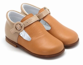  Beberlis Two Toned Tan Leather Buckle Shoe