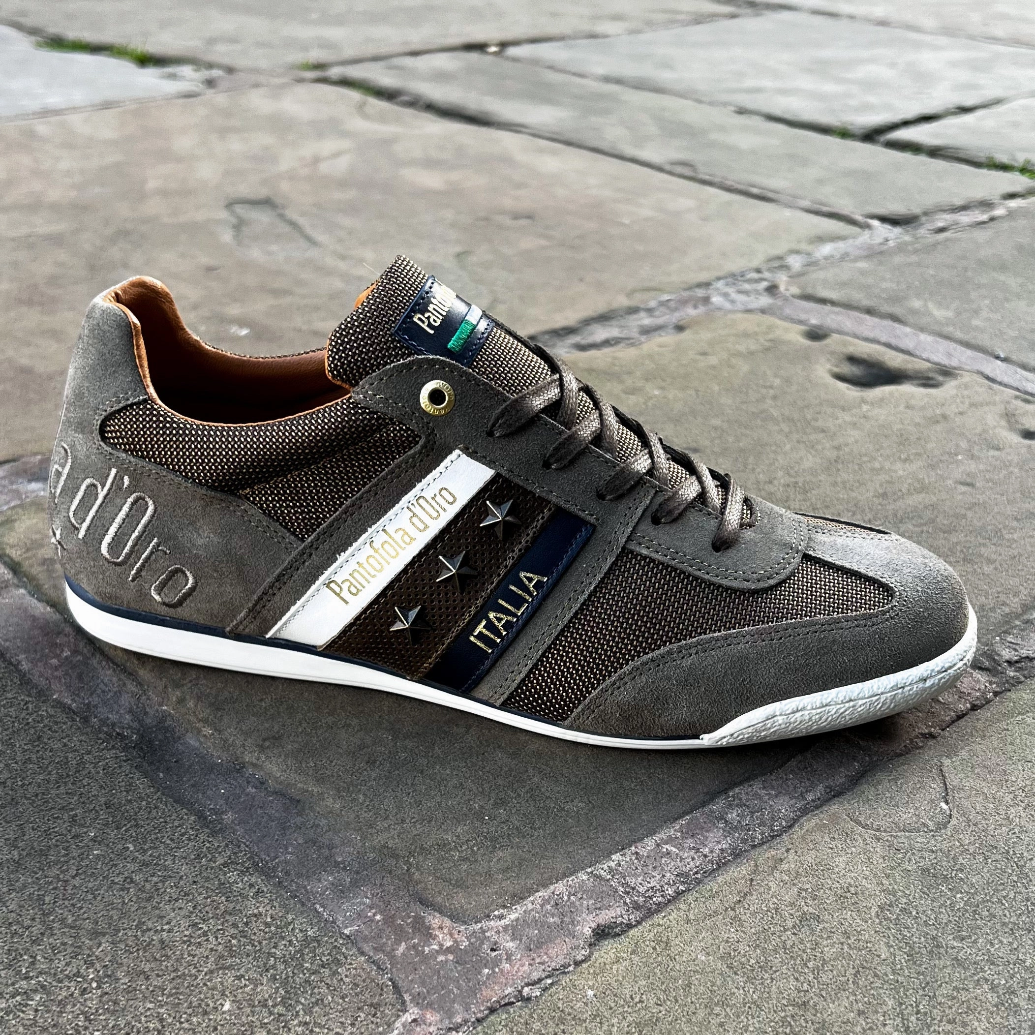 "Imola" Olive Suede Sneaker