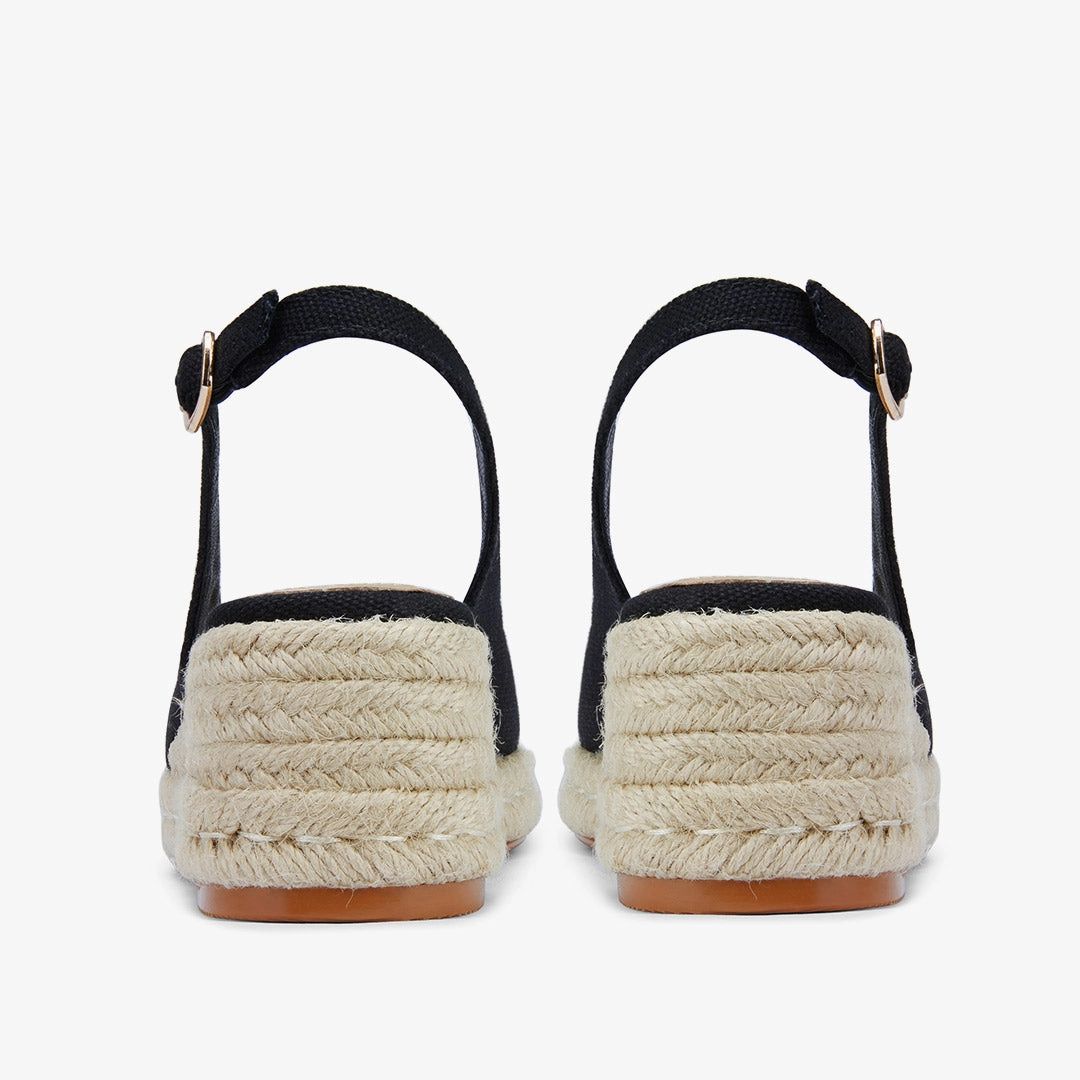 *VITTORIA - black ankle strap espadrilles