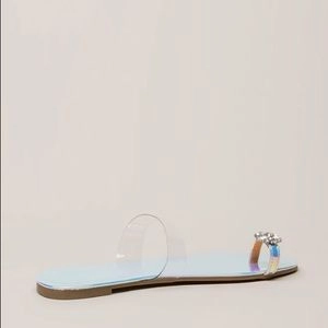 Allie Rhinestone Single Toe Sandals- Iridescent