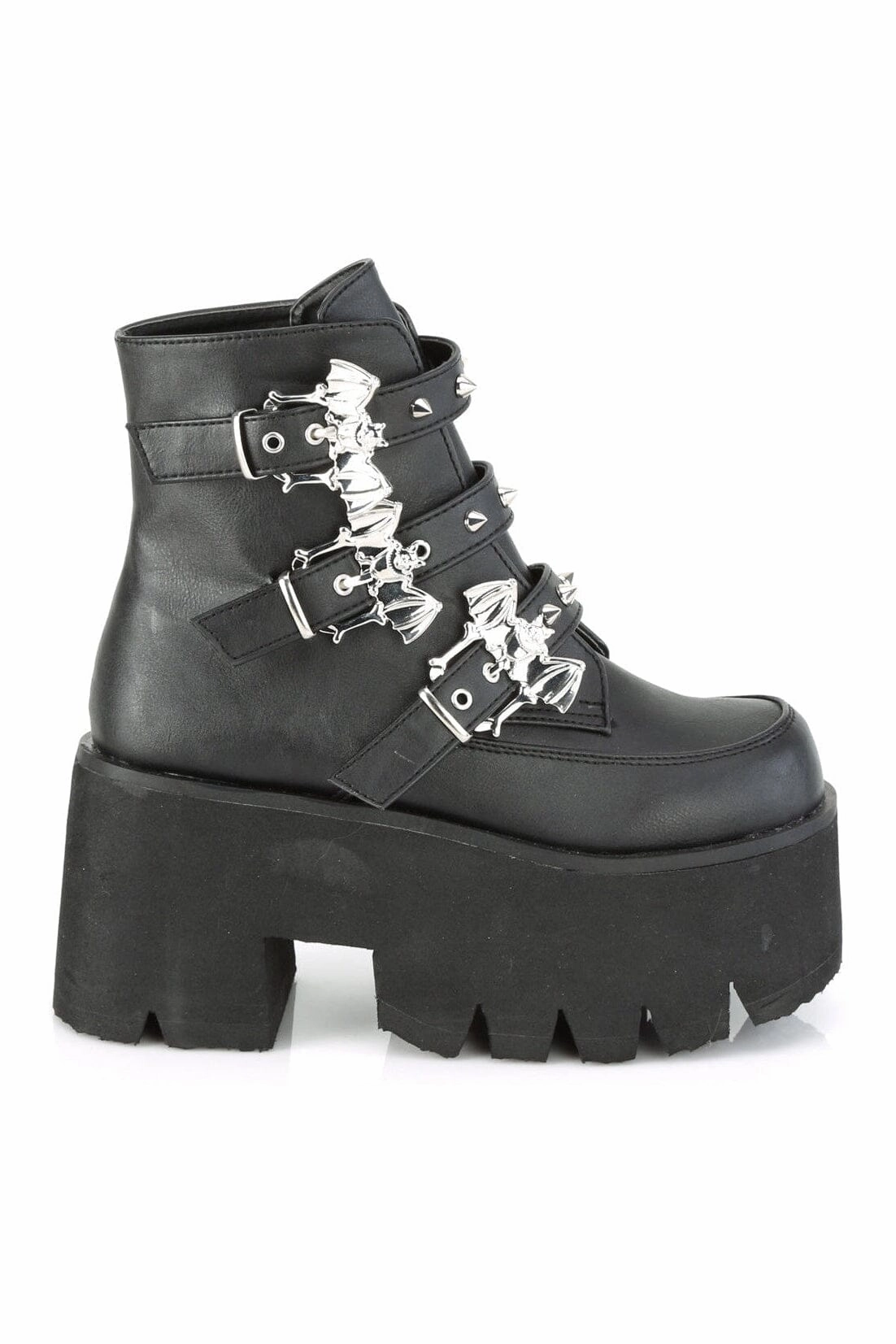 ASHES-55 Black Vegan Leather Ankle Boot