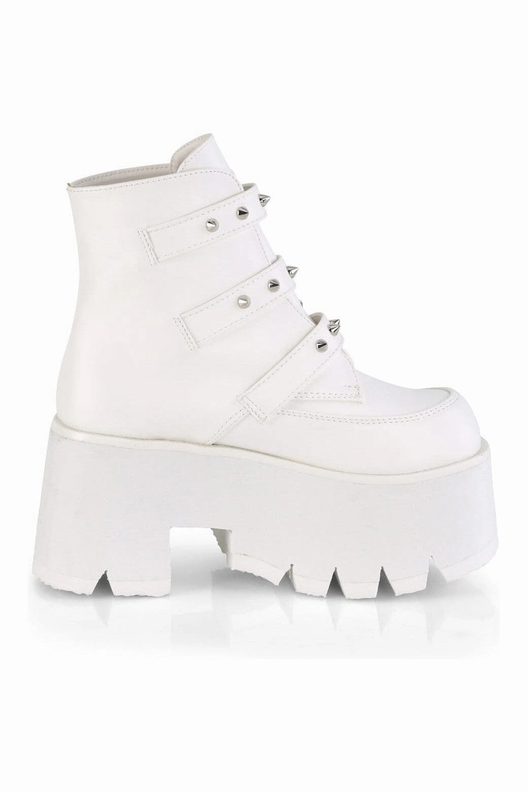 ASHES-55 White Vegan Leather Ankle Boot