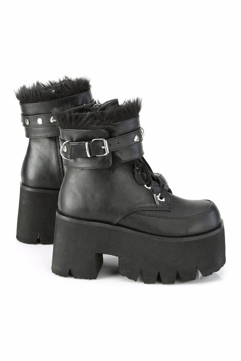 ASHES-57 Ankle Boot | Black Faux Leather
