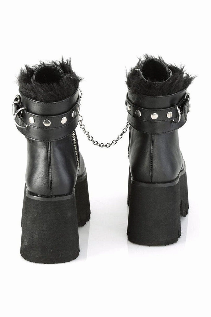 ASHES-57 Ankle Boot | Black Faux Leather