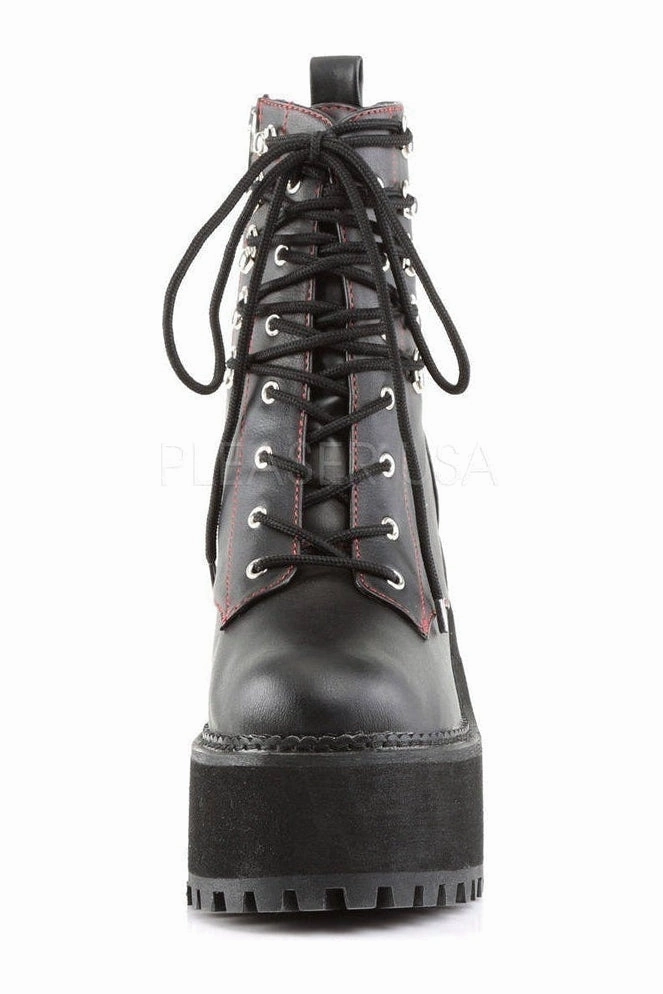 ASSAULT-100 Demonia Ankle Boot | Black Faux Leather