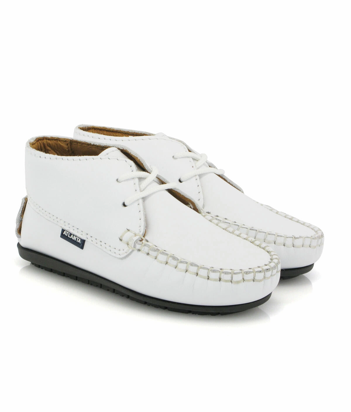 Atlanta Baby White Smooth Leather Bootie