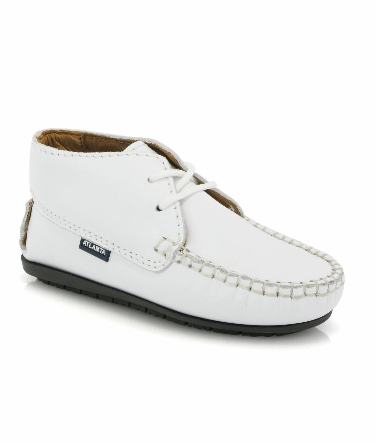 Atlanta Baby White Smooth Leather Bootie