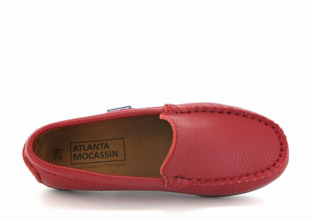 Atlanta Mocassin Red Grainy Leather Loafer
