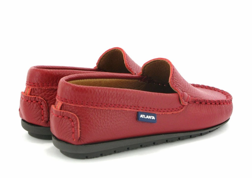 Atlanta Mocassin Red Grainy Leather Loafer