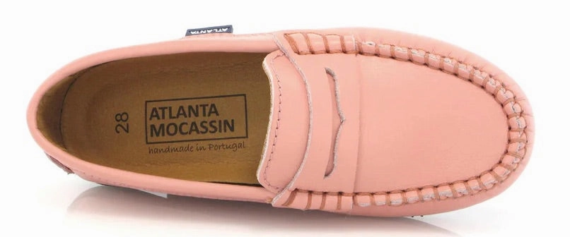 Atlanta Mocassin Saumon Smooth Leather Penny Loafer