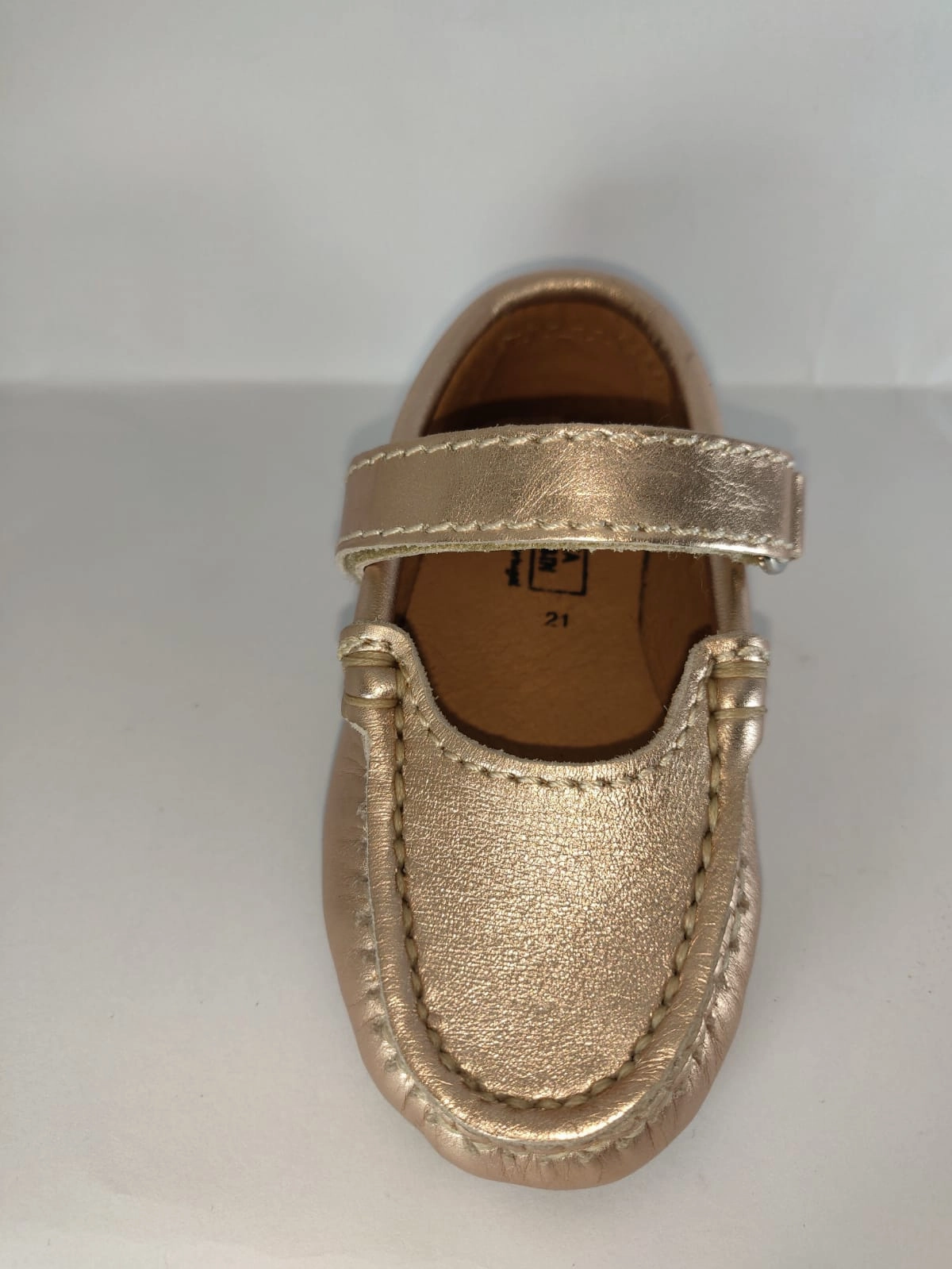 Atlanta Mocassin Soft Metallic Rose Gold Mary Jane Loafer