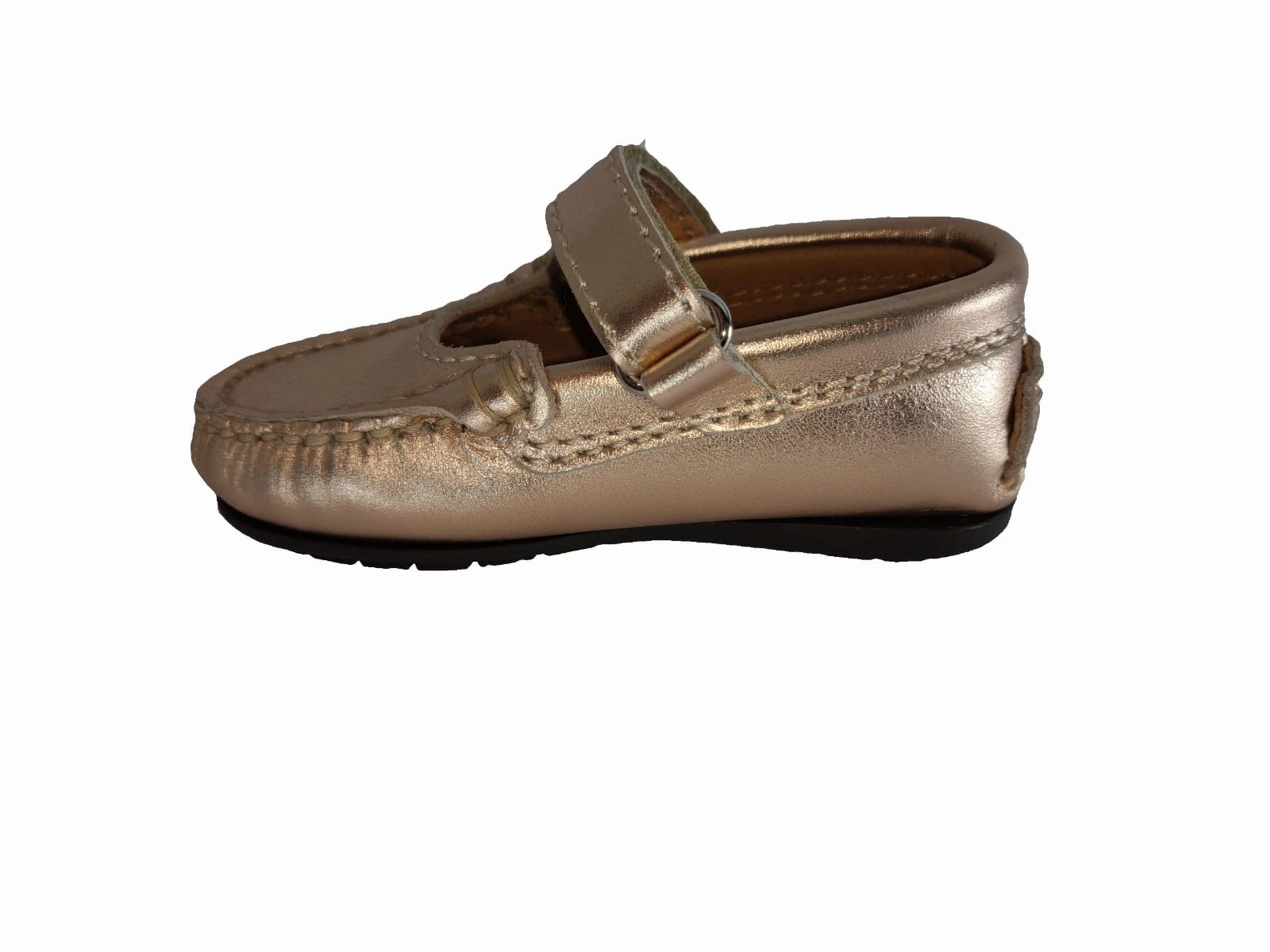 Atlanta Mocassin Soft Metallic Rose Gold Mary Jane Loafer