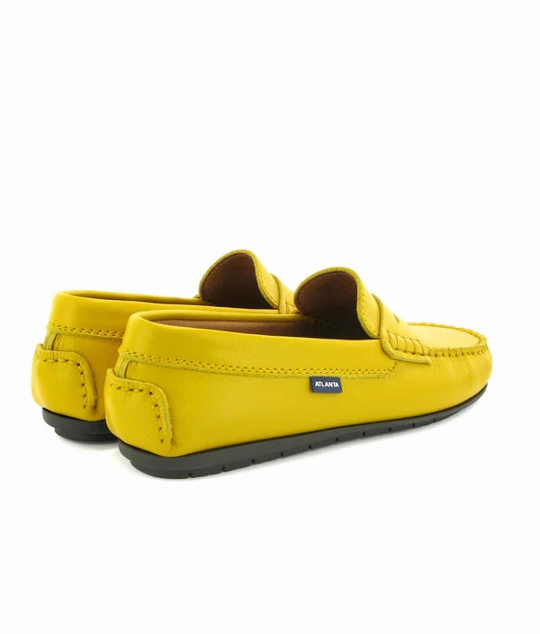 Atlanta Mocassin Yellow Smooth Leather Penny Loafer
