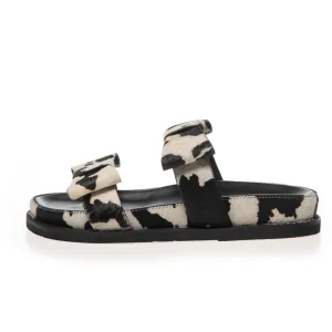 BE MY GUEST - COW PATTERN - BLACK/OFF WHITE