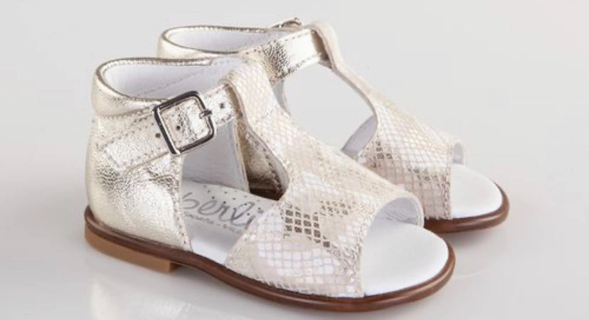Beberlis Baby Crom  Gold Design Leather Hightop Sandals
