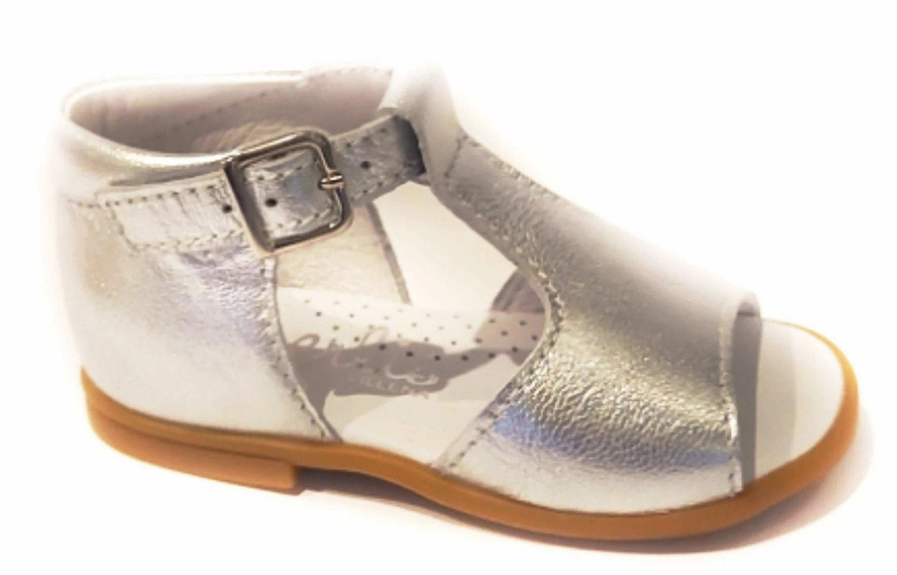 Beberlis Baby Silver Leather Hightop Sandals