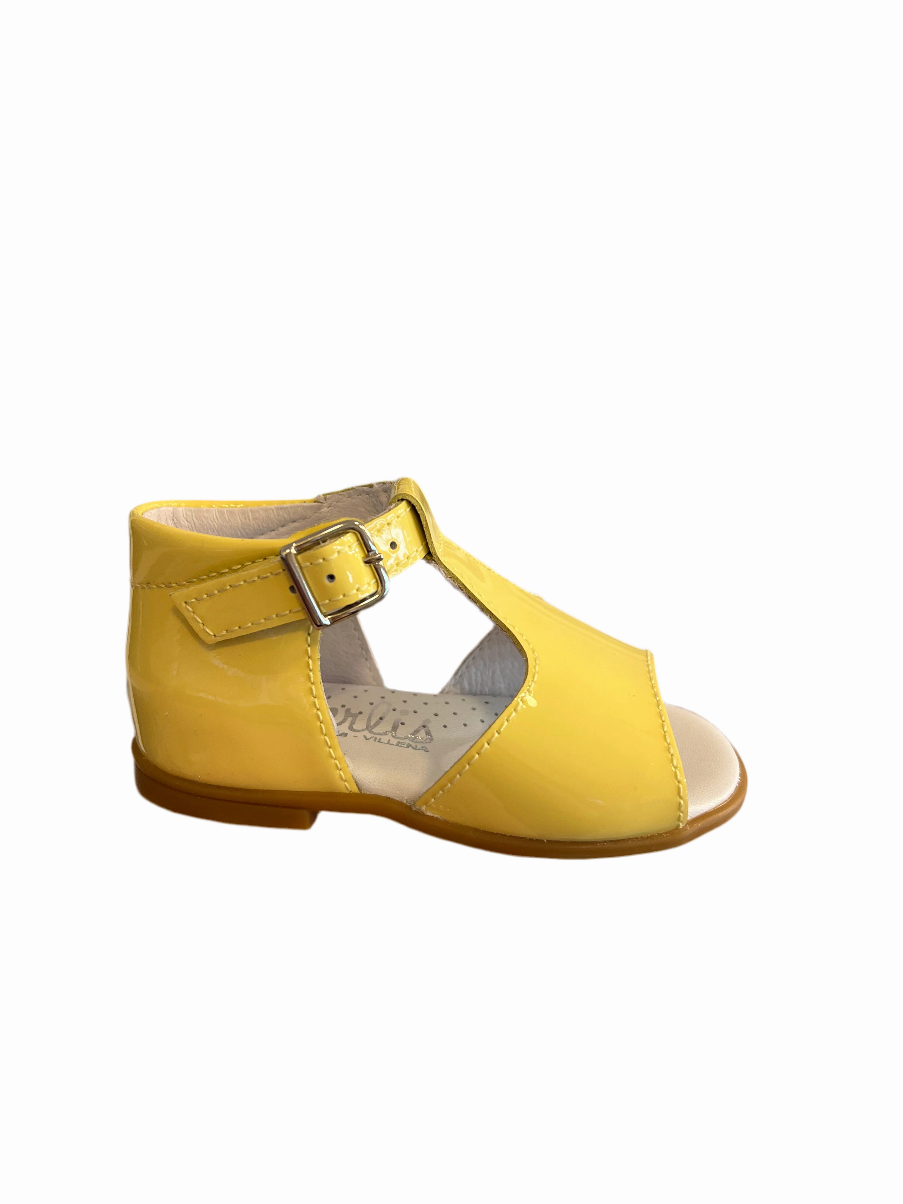 Beberlis Canarino Patent Leather Baby Hightop Sandals