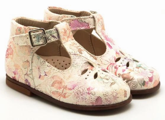 Beberlis Floral Cala Leather Baby High Top TStrap