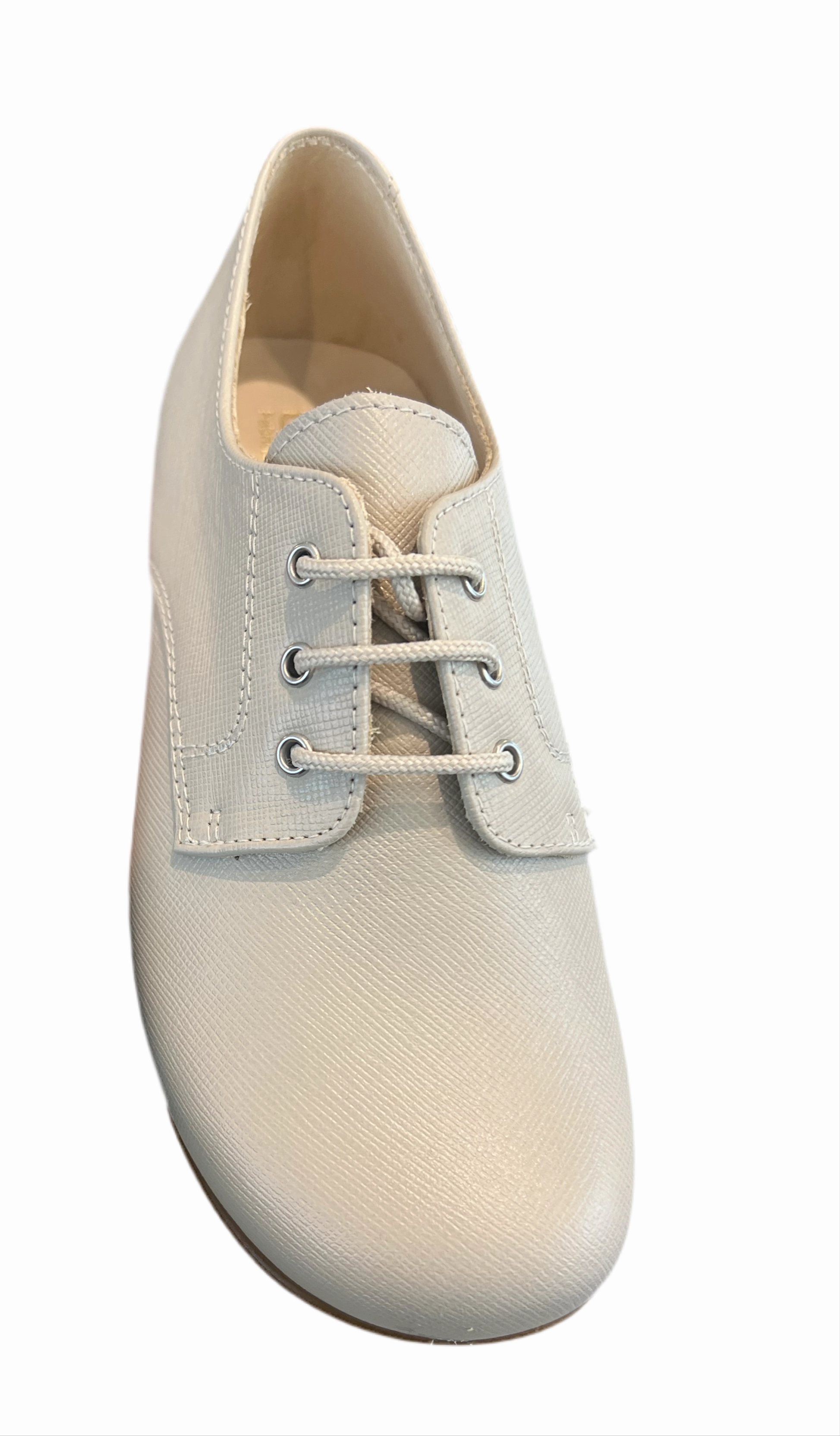 Beberlis Saffiano Taupe Leather Oxford Dress Shoe