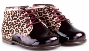 Beberlis Samoa Bordeaux Patent Baby Booties
