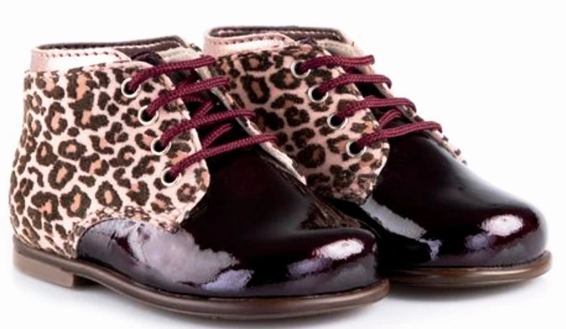 Beberlis Samoa Bordeaux Patent Baby Booties