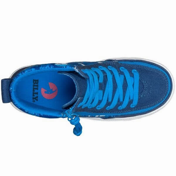 BILLY Blue Sharks Classic Lace High Adaptive Shoes (Easy On/Off)