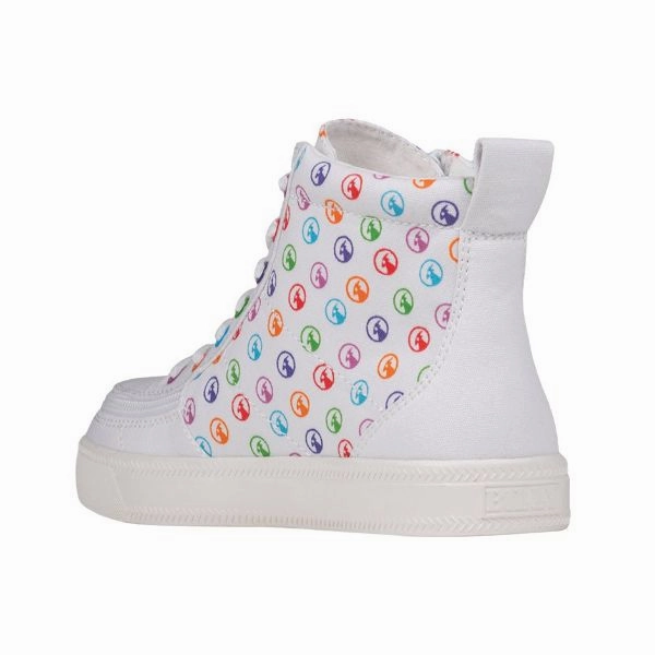 Billy Classic Rainbow Polka Kids High Top Adaptive Sneaker (EasyOn)