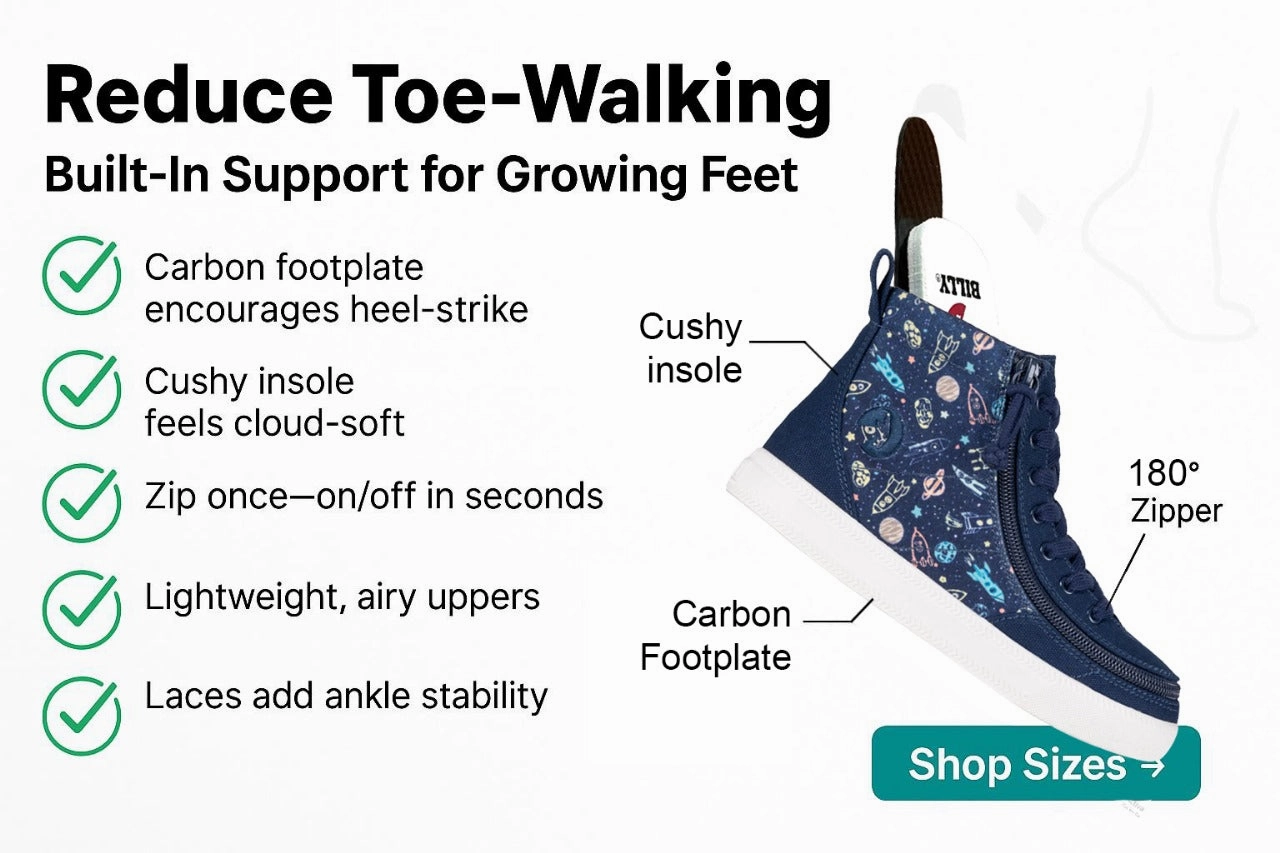 BILLY  TippyToe Kids Anti-Toe-Walking Shoes | ToddlerBig Kid