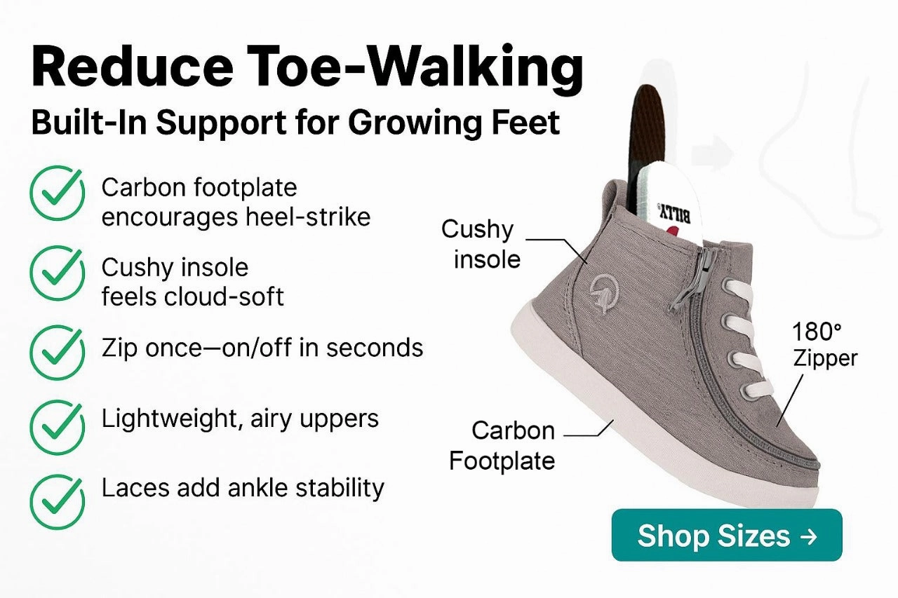 BILLY  TippyToe Kids Anti-Toe-Walking Shoes | ToddlerBig Kid