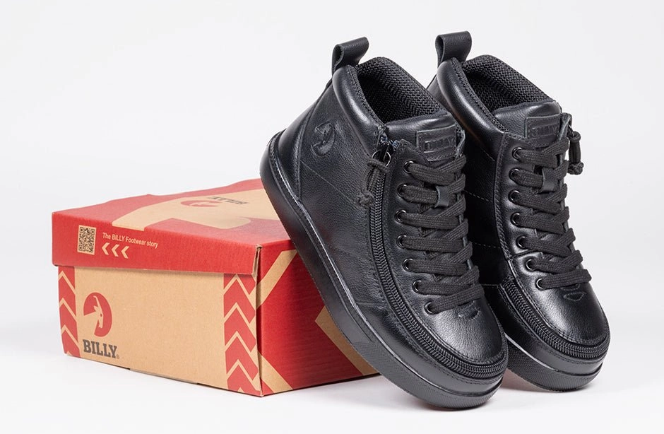 Black to the Floor Leather BILLY Classic D|R II High Tops