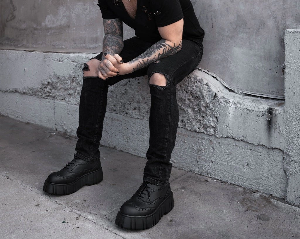 Black TUKskin Anarchic Airship Brogue