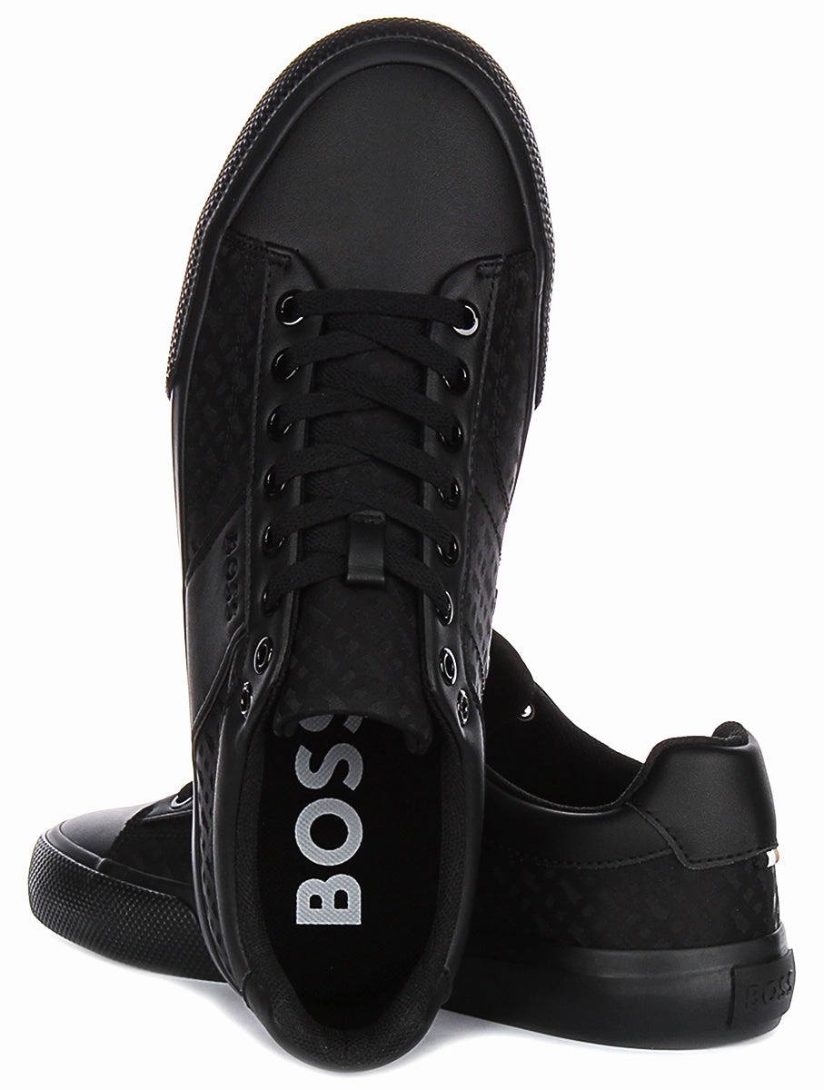 Boss Aiden Tennis Multi Logo In Black For Men
