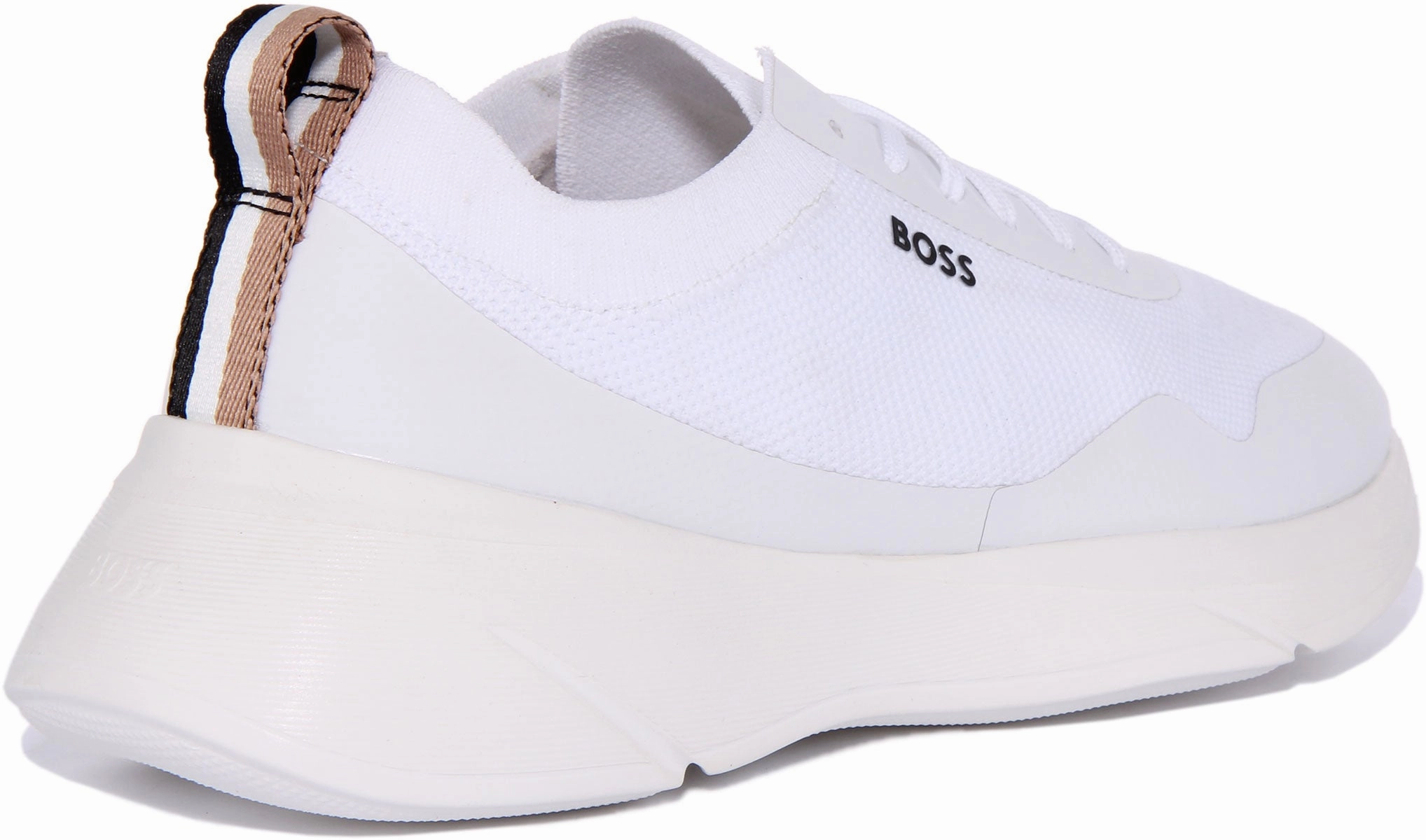 Boss Dean Runner Knit In White For Men