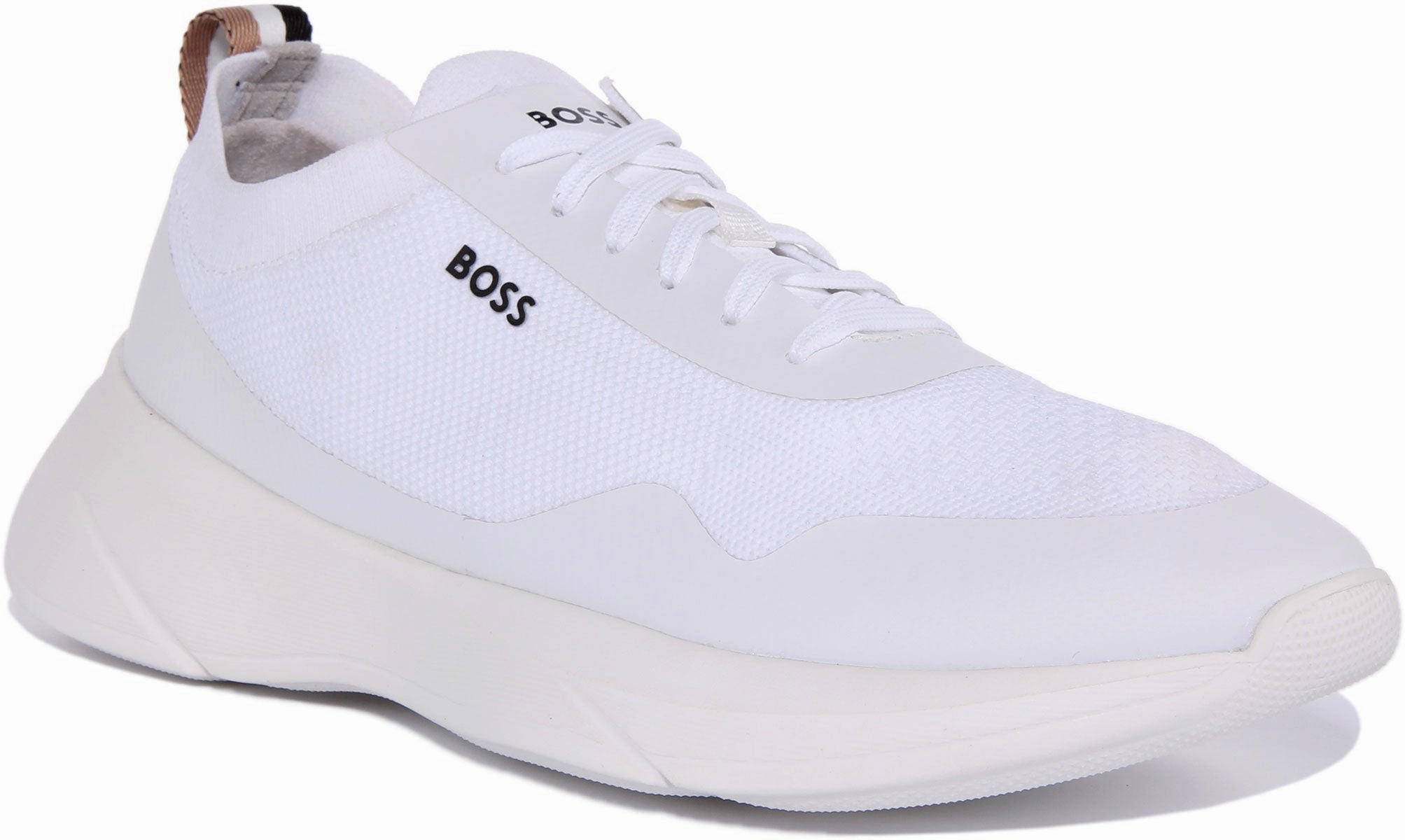 Boss Dean Runner Knit In White For Men