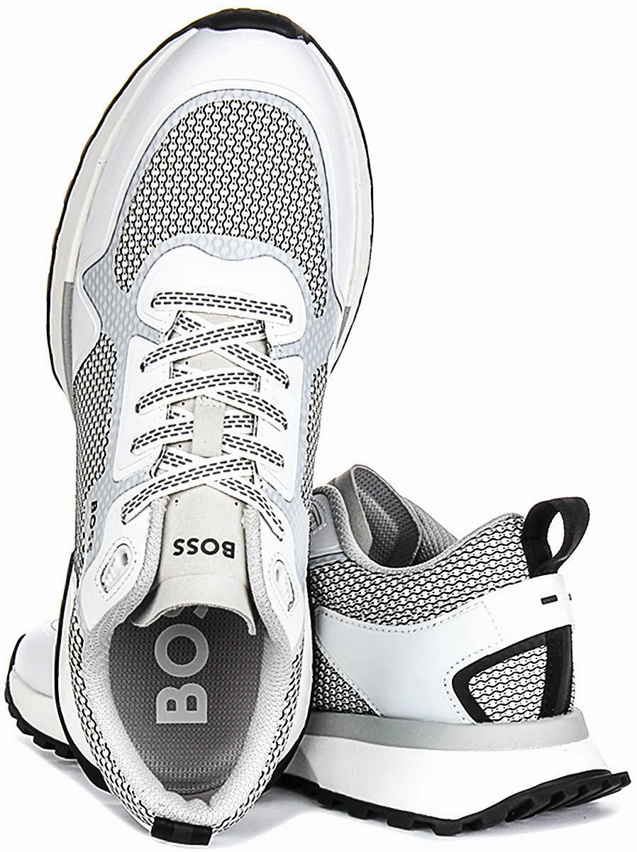 Boss Jonah Runner Mesh In Grey Black For Men
