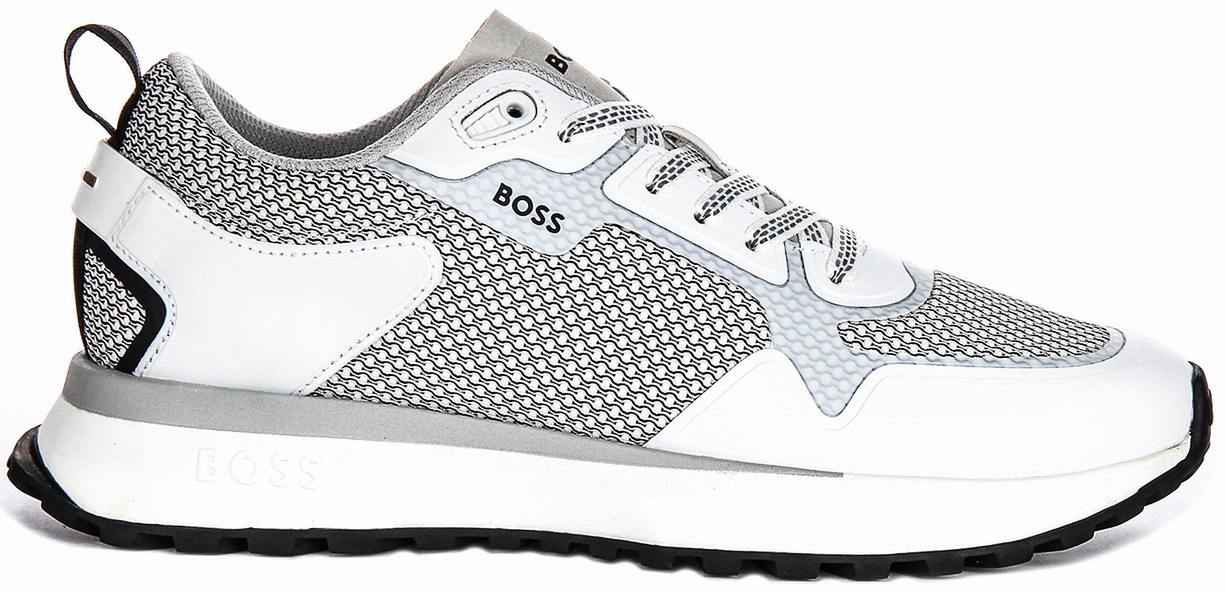 Boss Jonah Runner Mesh In Grey Black For Men
