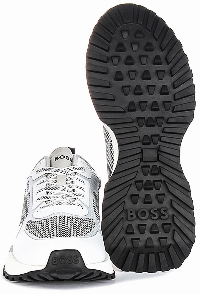 Boss Jonah Runner Mesh In Grey Black For Men