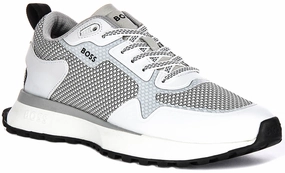 Boss Jonah Runner Mesh In Grey Black For Men