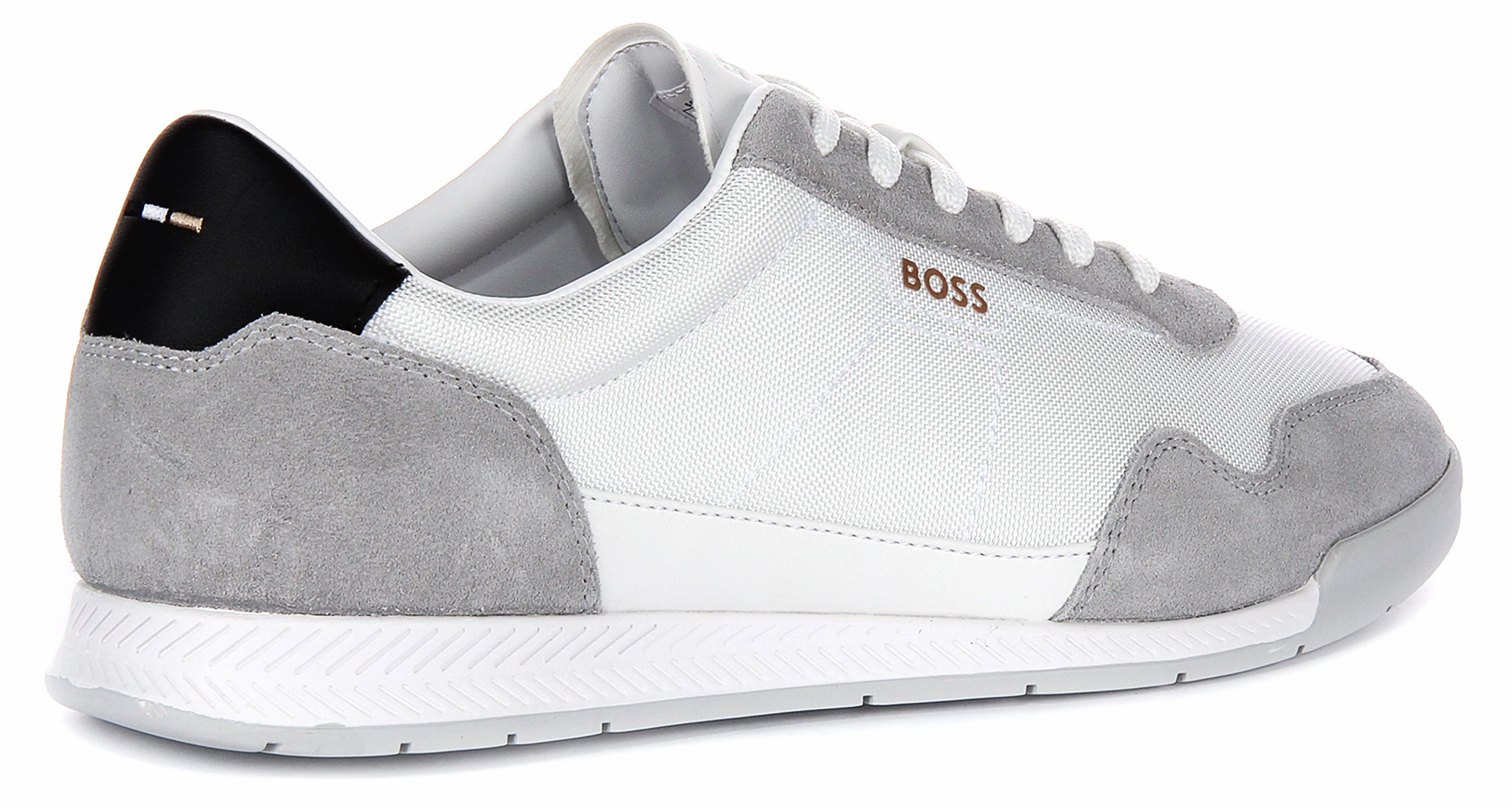 Boss Titanium Suede In White Grey For Men