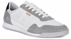 Boss Titanium Suede In White Grey For Men