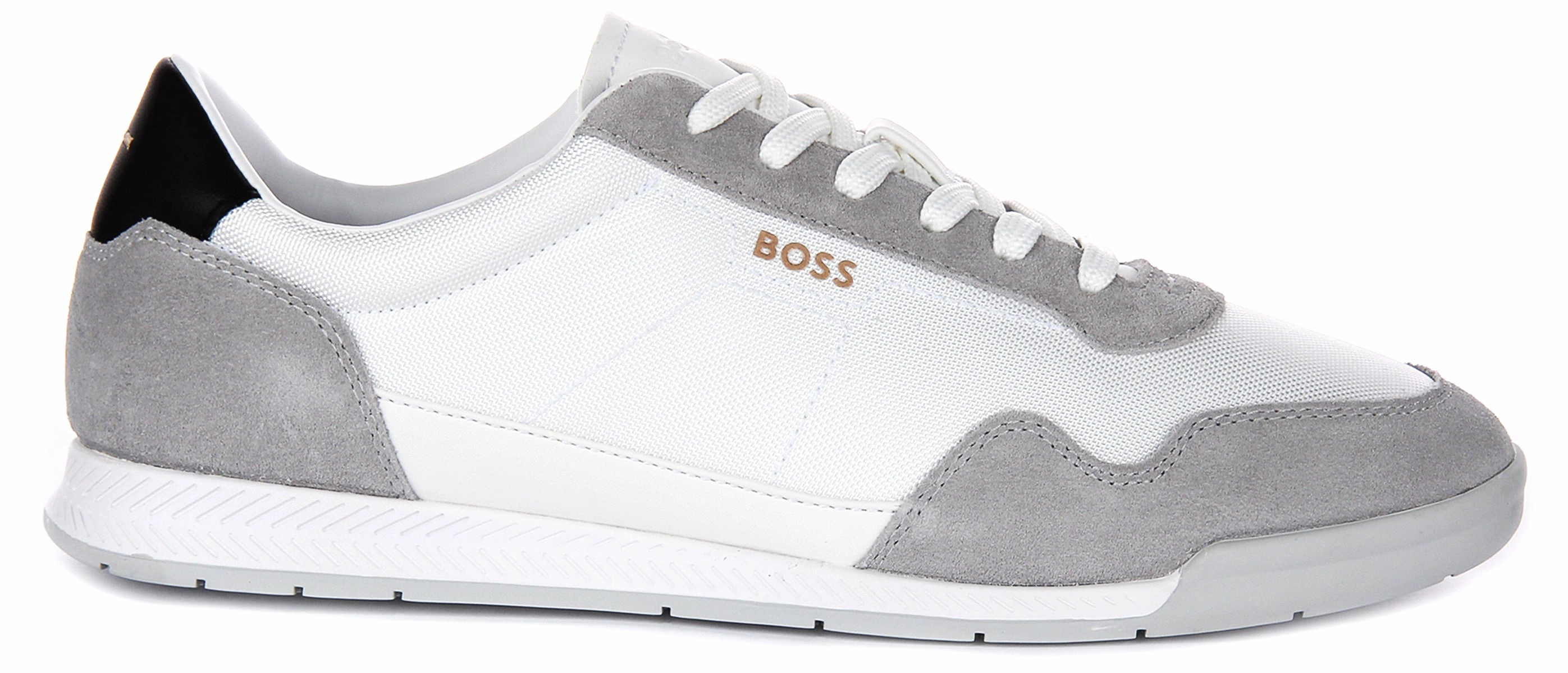 Boss Titanium Suede In White Grey For Men