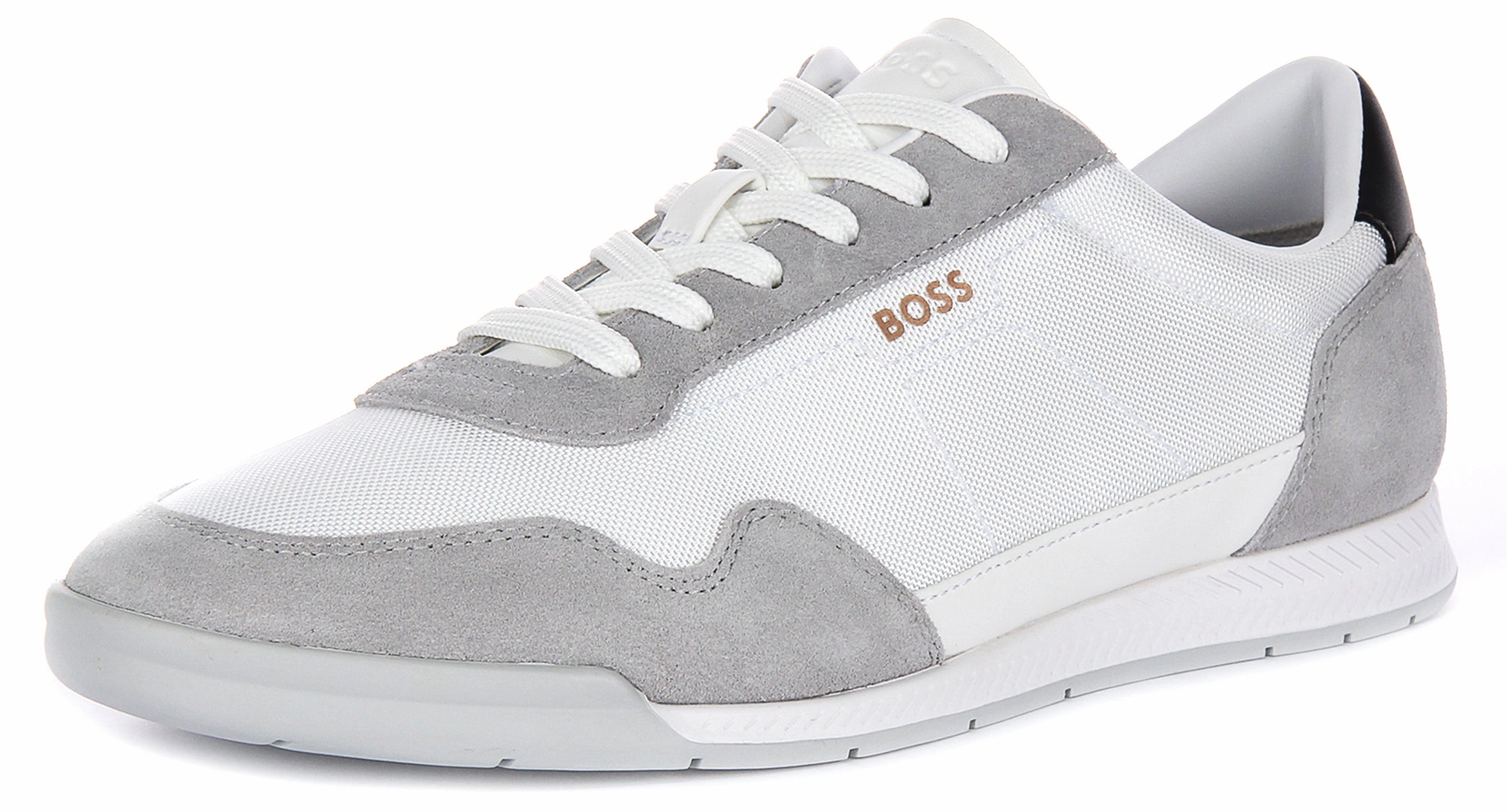 Boss Titanium Suede In White Grey For Men