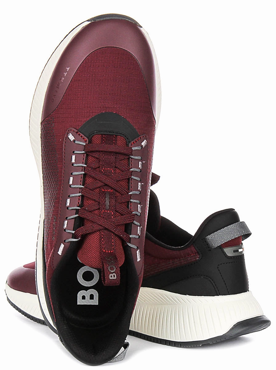 Boss Ttnm Evo Runner In Burgundy For Men
