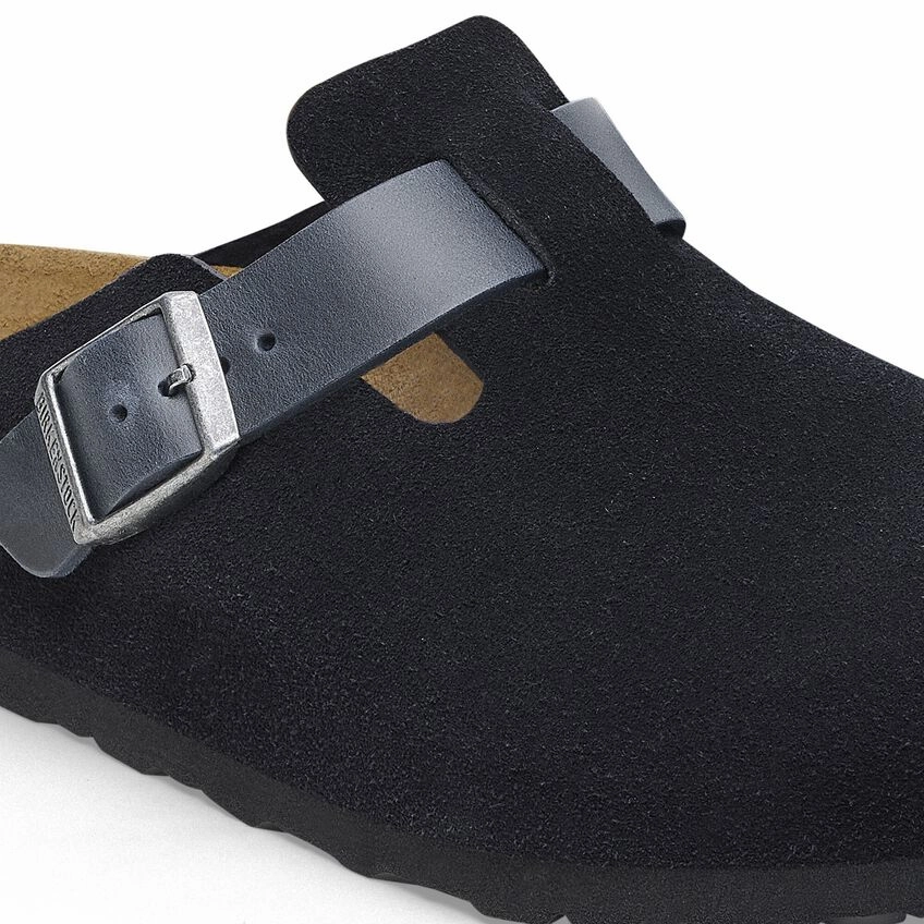 Boston Men - Midnight Suede with oiled leather||Boston pour hommes - Sude avec cuir huil minuit