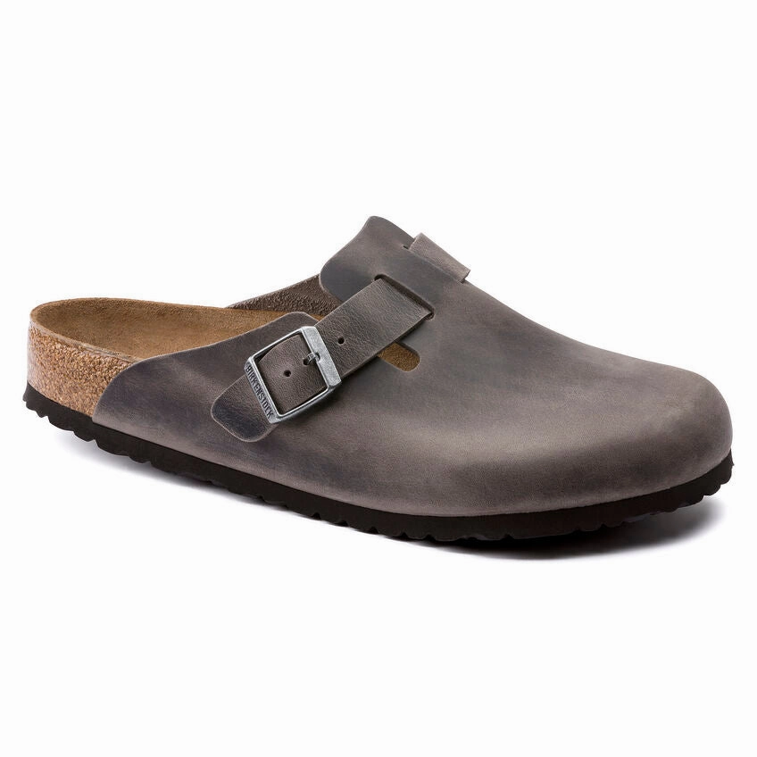 Boston Soft - Iron Oiled Leather||Boston assise plantaire souple - Cuir huil fonte