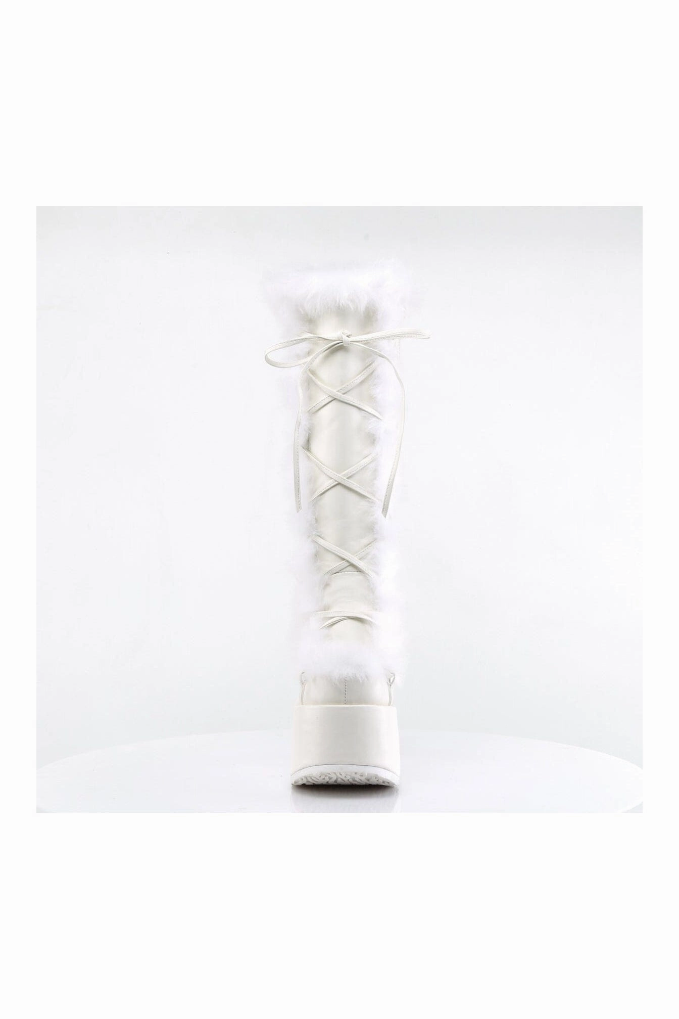 CAMEL-311 White Vegan Leather Knee Boot